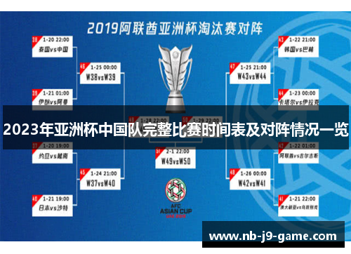 2023年亚洲杯中国队完整比赛时间表及对阵情况一览 2023年亚洲杯中国队完整比赛时间表及对阵情况一览